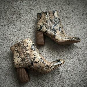 Lucky Brand Snakeskin Pattern Ankle Boots